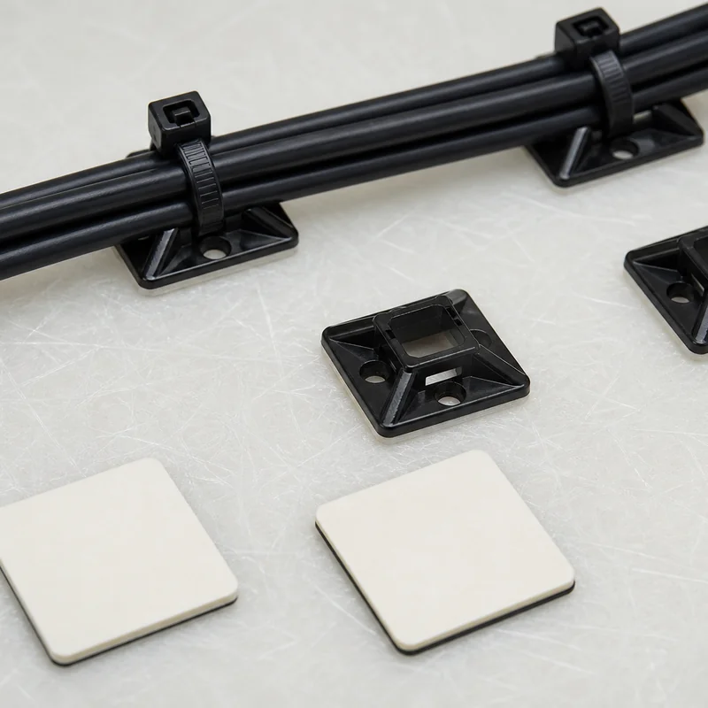Adhesive cable tie mount bases
