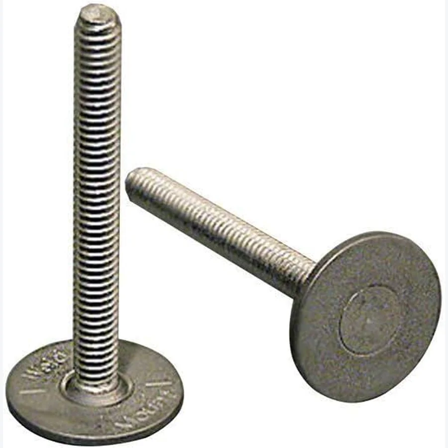Weld Mount 1 inch tall stainless panel stud with number eight threads